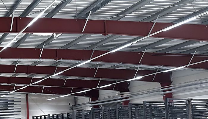 570 metres of Linea S LED light lines at a wood processing plant in Germany
