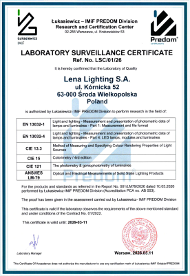 Laboratory surveillance certificate Nr.LSC/01/26