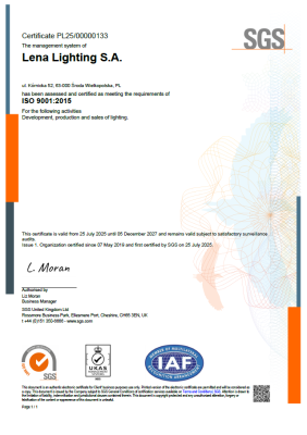 Lena Lighting- ISO Certificates