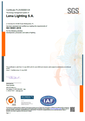Certificate ISO 50001 2018