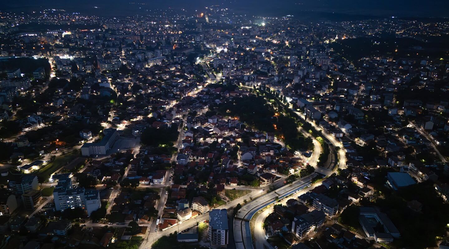 LL_realisation_Bulgaria_Hascovo_view_of_the_bird_flight_over_the_city_illuminated_by_lamps_Tiara_2_LED_S_Astra_LED