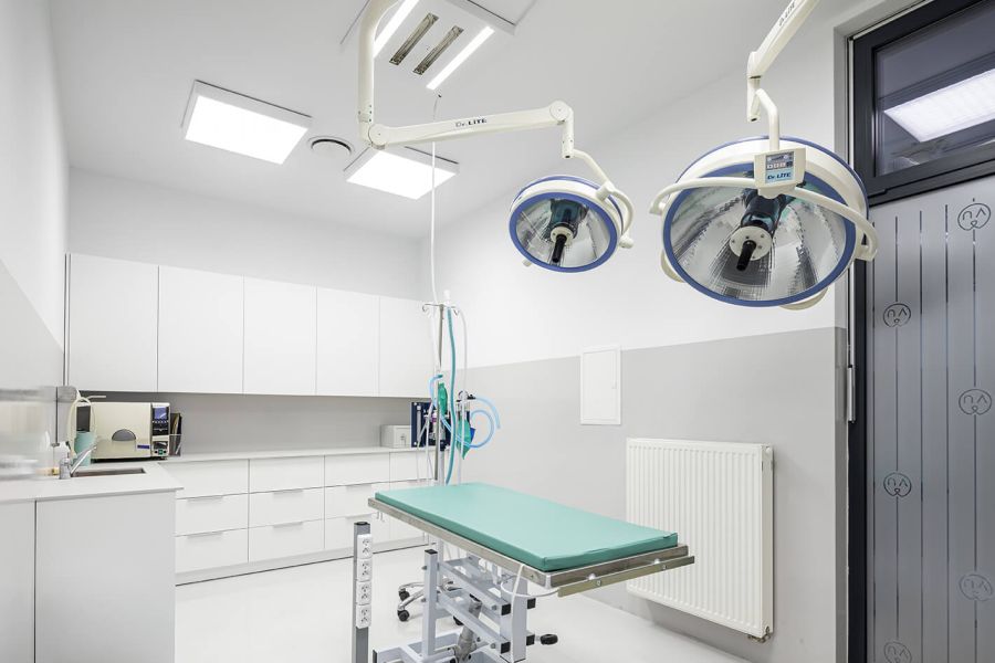 Smartvet Veterinary Clinic: LED lighting fixtures in the clean room treatment room